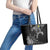 Sweden Viking Ravens Leather Tote Bag Vegvisir Runes Pattern - Wonder Print Shop