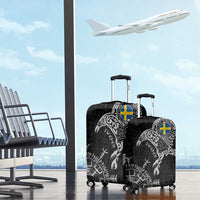Sweden Viking Ravens Luggage Cover Vegvisir Runes Pattern - Wonder Print Shop