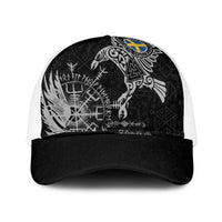 Sweden Viking Ravens Mesh Trucker Cap Vegvisir Runes Pattern - Wonder Print Shop