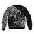 Sweden Viking Ravens Sleeve Zip Bomber Jacket Vegvisir Runes Pattern - Wonder Print Shop
