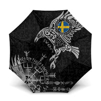 Sweden Viking Ravens Umbrella Vegvisir Runes Pattern - Wonder Print Shop