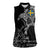 Sweden Viking Ravens Women Sleeveless Polo Shirt Vegvisir Runes Pattern - Wonder Print Shop