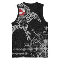 Greenland Viking Ravens Basketball Jersey Vegvisir Runes Pattern - Wonder Print Shop