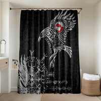Greenland Viking Ravens Bathroom Set Vegvisir Runes Pattern - Wonder Print Shop