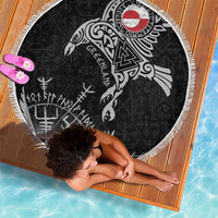 Greenland Viking Ravens Beach Blanket Vegvisir Runes Pattern - Wonder Print Shop