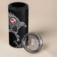 Greenland Viking Ravens 4 in 1 Can Cooler Tumbler Vegvisir Runes Pattern - Wonder Print Shop