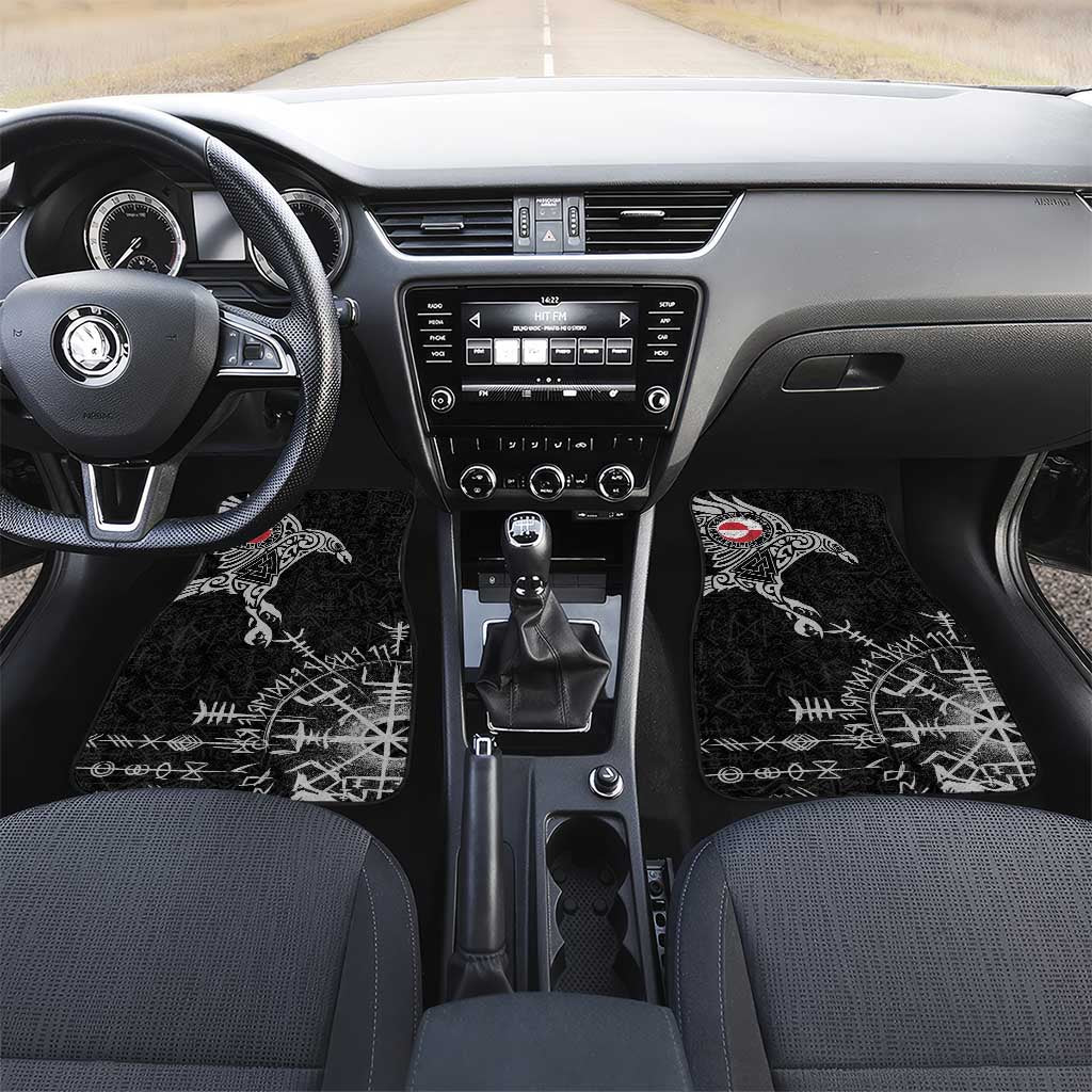 Greenland Viking Ravens Car Mats Vegvisir Runes Pattern - Wonder Print Shop