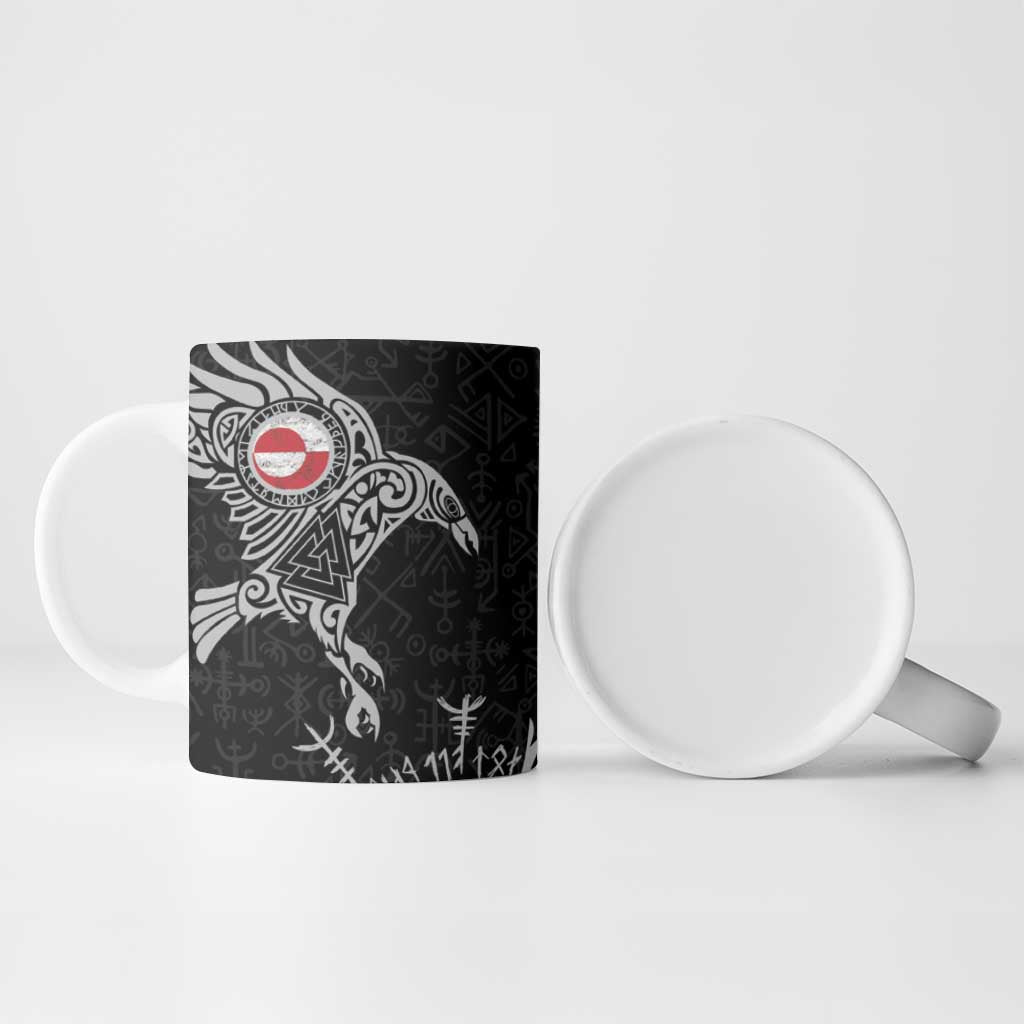 Greenland Viking Ravens Ceramic Mug Vegvisir Runes Pattern - Wonder Print Shop