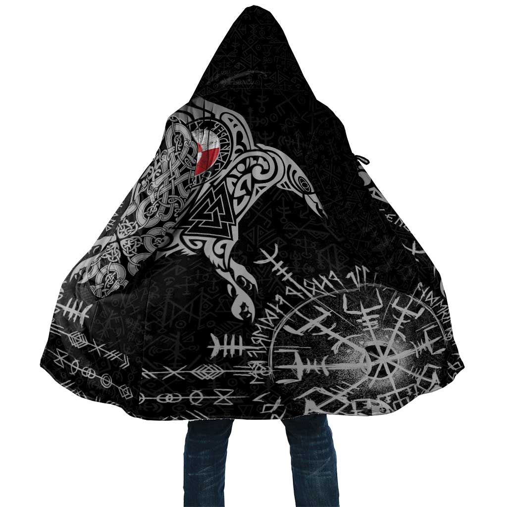 Greenland Viking Ravens Cloak Vegvisir Runes Pattern - Wonder Print Shop