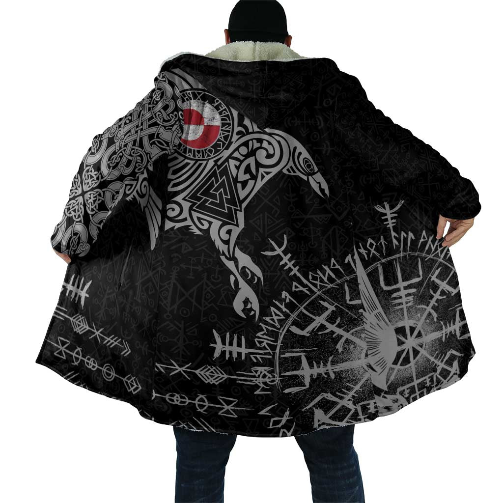 Greenland Viking Ravens Cloak Vegvisir Runes Pattern - Wonder Print Shop