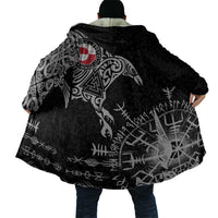 Greenland Viking Ravens Cloak Vegvisir Runes Pattern - Wonder Print Shop