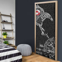 Greenland Viking Ravens Door Cover Vegvisir Runes Pattern - Wonder Print Shop