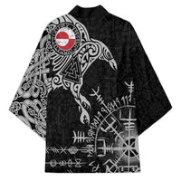 Greenland Viking Ravens Kimono Vegvisir Runes Pattern - Wonder Print Shop