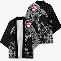 Greenland Viking Ravens Kimono Vegvisir Runes Pattern - Wonder Print Shop