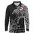 Greenland Viking Ravens Long Sleeve Polo Shirt Vegvisir Runes Pattern - Wonder Print Shop