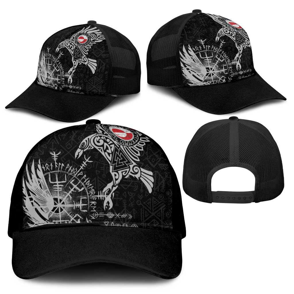 Greenland Viking Ravens Mesh Trucker Cap Vegvisir Runes Pattern - Wonder Print Shop