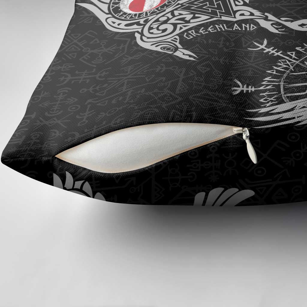 Greenland Viking Ravens Pillow Cover Vegvisir Runes Pattern - Wonder Print Shop