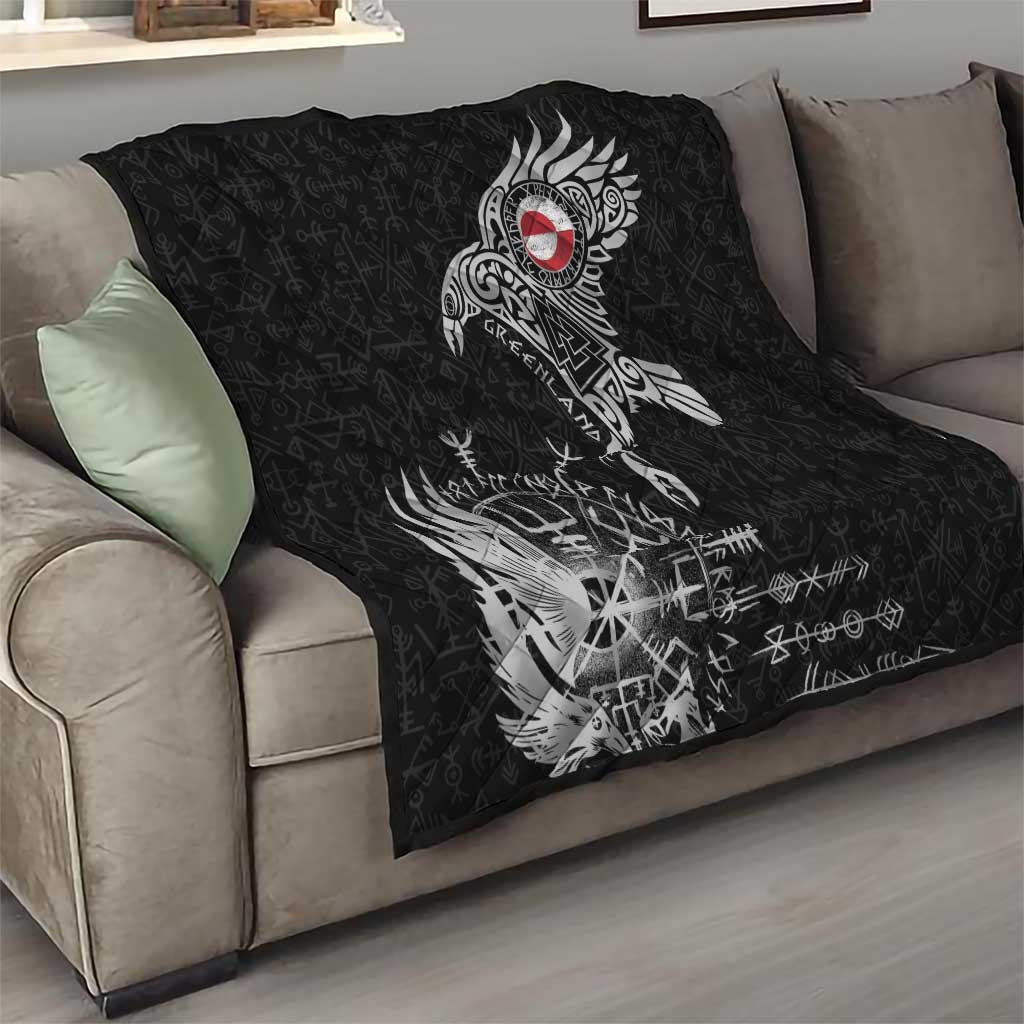 Greenland Viking Ravens Quilt Vegvisir Runes Pattern - Wonder Print Shop