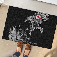 Greenland Viking Ravens Rubber Doormat Vegvisir Runes Pattern - Wonder Print Shop