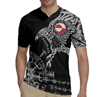 Greenland Viking Ravens Rugby Jersey Vegvisir Runes Pattern - Wonder Print Shop