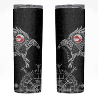 Greenland Viking Ravens Skinny Tumbler Vegvisir Runes Pattern - Wonder Print Shop
