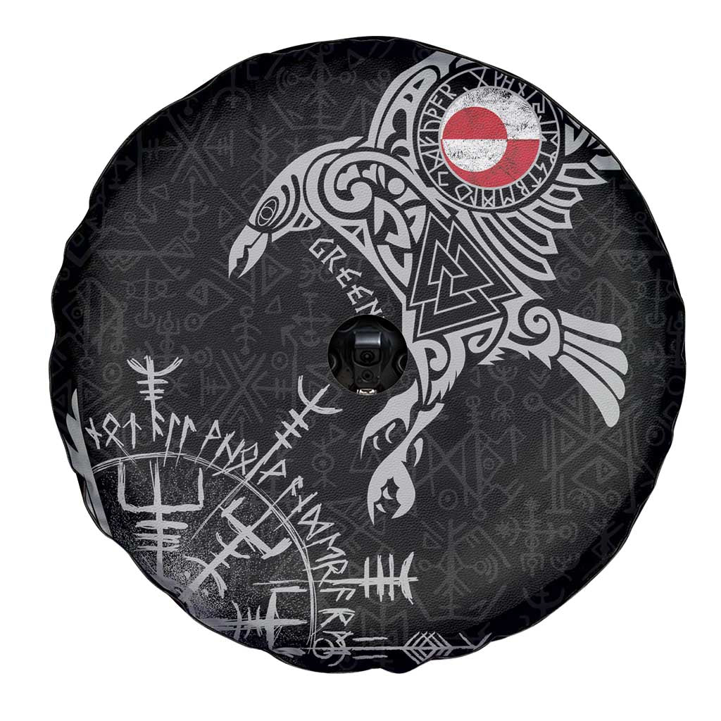 Greenland Viking Ravens Spare Tire Cover Vegvisir Runes Pattern - Wonder Print Shop