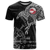 Greenland Viking Ravens T Shirt Vegvisir Runes Pattern - Wonder Print Shop