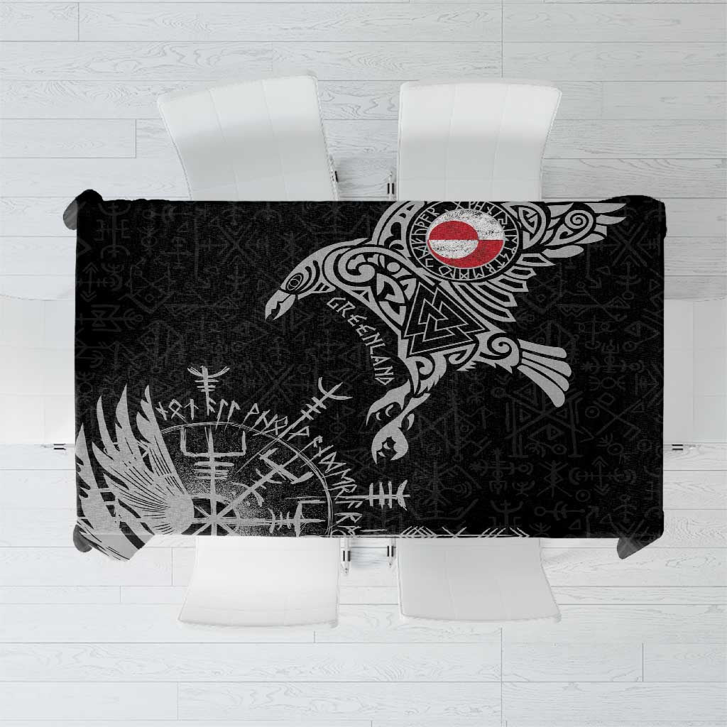 Greenland Viking Ravens Tablecloth Vegvisir Runes Pattern - Wonder Print Shop