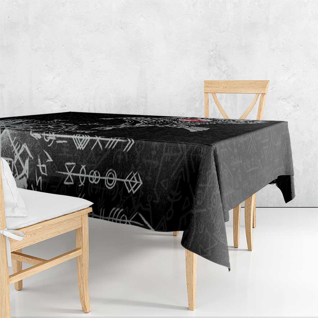 Greenland Viking Ravens Tablecloth Vegvisir Runes Pattern - Wonder Print Shop
