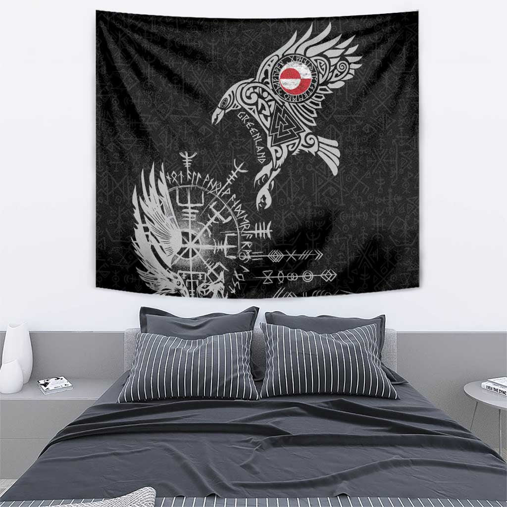 Greenland Viking Ravens Tapestry Vegvisir Runes Pattern - Wonder Print Shop
