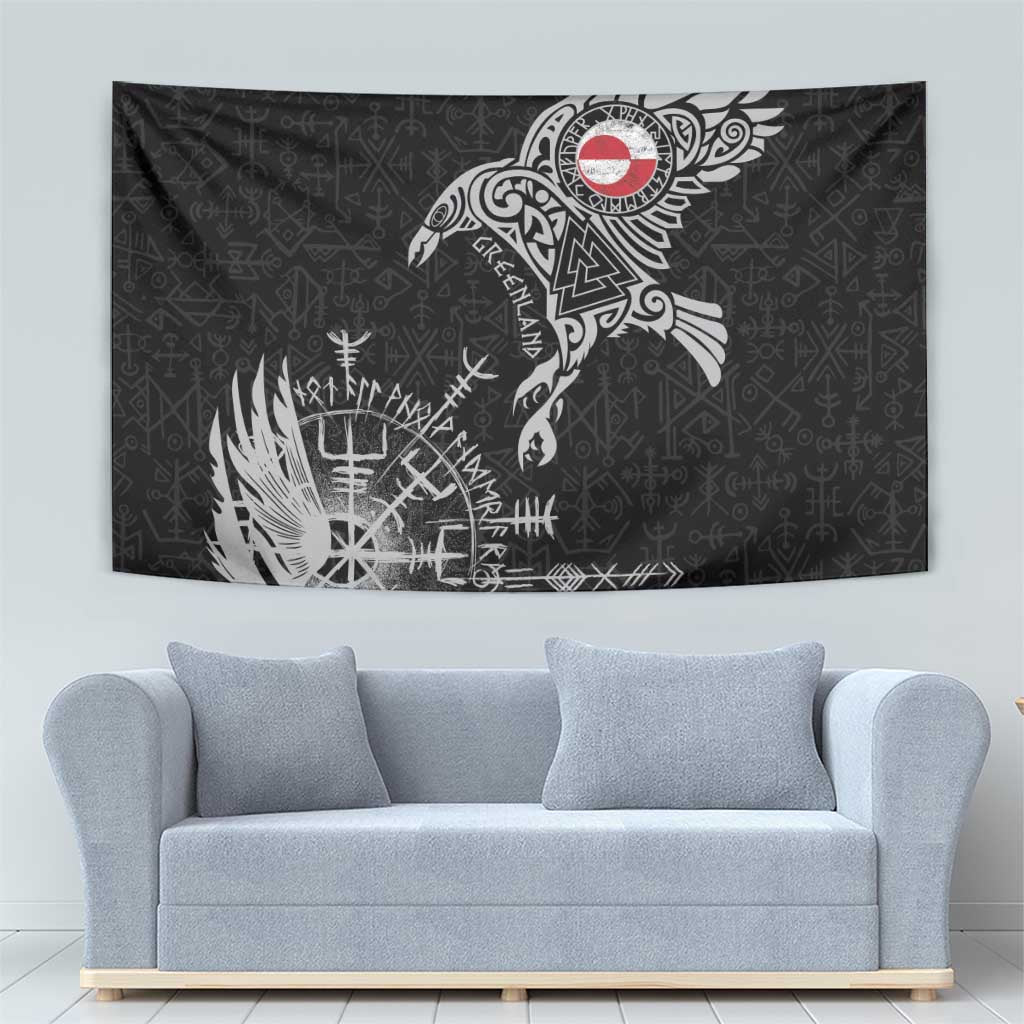 Greenland Viking Ravens Tapestry Vegvisir Runes Pattern - Wonder Print Shop