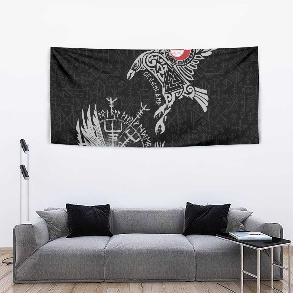 Greenland Viking Ravens Tapestry Vegvisir Runes Pattern - Wonder Print Shop
