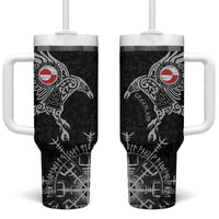 Greenland Viking Ravens Tumbler With Handle Vegvisir Runes Pattern - Wonder Print Shop