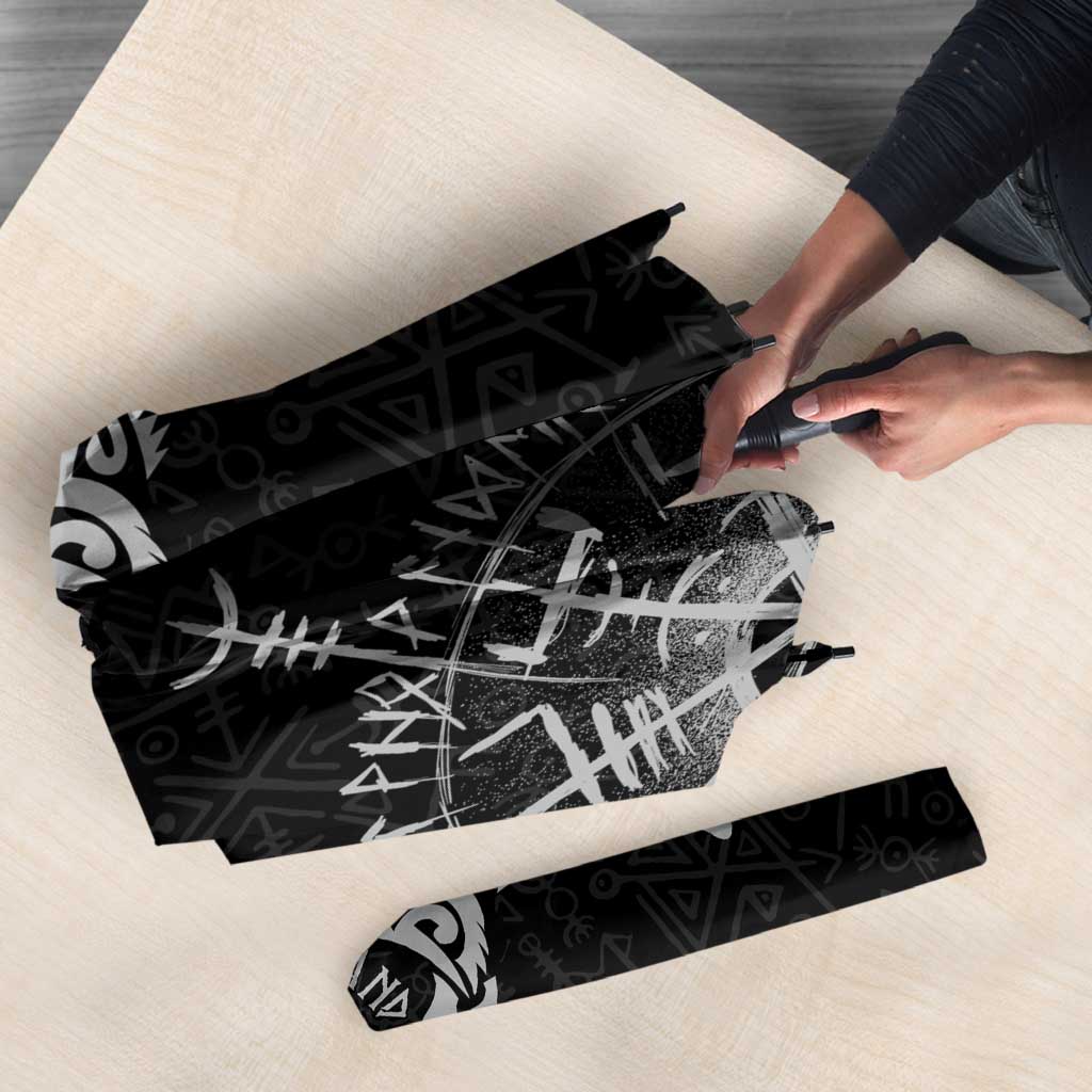 Greenland Viking Ravens Umbrella Vegvisir Runes Pattern - Wonder Print Shop