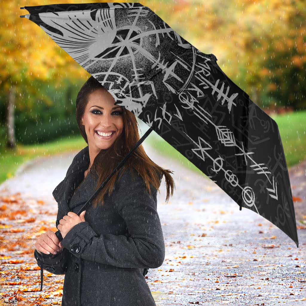Greenland Viking Ravens Umbrella Vegvisir Runes Pattern - Wonder Print Shop