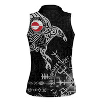 Greenland Viking Ravens Women Sleeveless Polo Shirt Vegvisir Runes Pattern - Wonder Print Shop