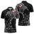 Greenland Viking Ravens Zipper Polo Shirt Vegvisir Runes Pattern - Wonder Print Shop