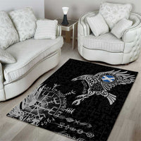 Scotland Viking Ravens Area Rug Vegvisir Runes Pattern - Wonder Print Shop