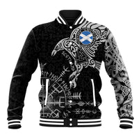 Scotland Viking Ravens Baseball Jacket Vegvisir Runes Pattern - Wonder Print Shop