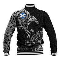 Scotland Viking Ravens Baseball Jacket Vegvisir Runes Pattern - Wonder Print Shop