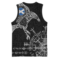 Scotland Viking Ravens Basketball Jersey Vegvisir Runes Pattern - Wonder Print Shop
