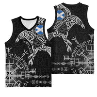 Scotland Viking Ravens Basketball Jersey Vegvisir Runes Pattern - Wonder Print Shop