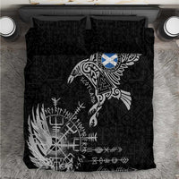 Scotland Viking Ravens Bedding Set Vegvisir Runes Pattern - Wonder Print Shop