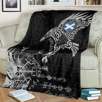 Scotland Viking Ravens Blanket Vegvisir Runes Pattern - Wonder Print Shop