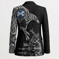 Scotland Viking Ravens Blazer Vegvisir Runes Pattern - Wonder Print Shop