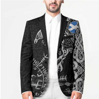 Scotland Viking Ravens Blazer Vegvisir Runes Pattern - Wonder Print Shop