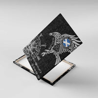 Scotland Viking Ravens Canvas Wall Art Vegvisir Runes Pattern - Wonder Print Shop