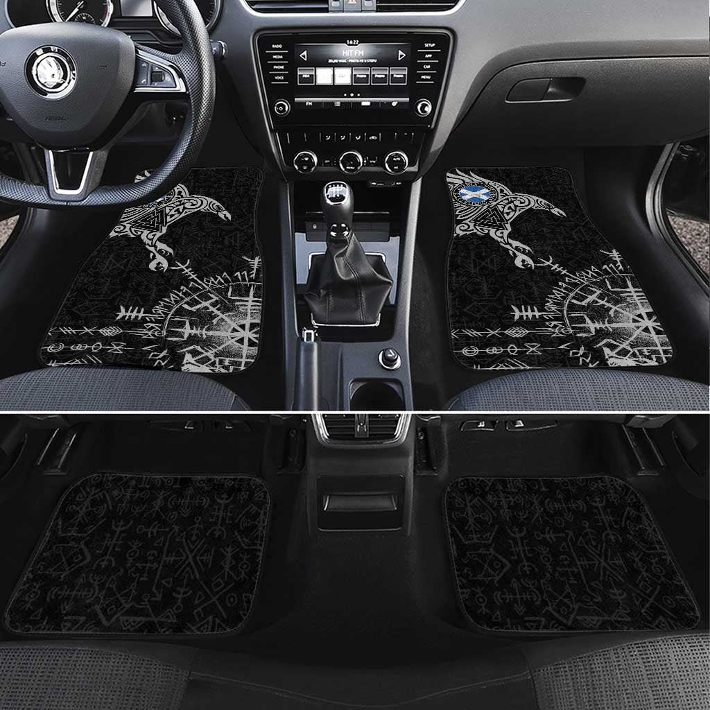 Scotland Viking Ravens Car Mats Vegvisir Runes Pattern - Wonder Print Shop