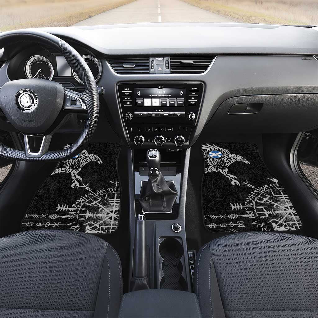 Scotland Viking Ravens Car Mats Vegvisir Runes Pattern - Wonder Print Shop