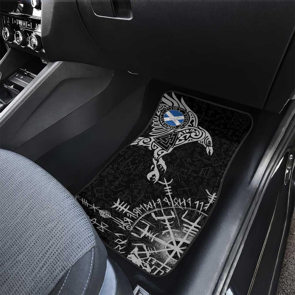 Scotland Viking Ravens Car Mats Vegvisir Runes Pattern - Wonder Print Shop